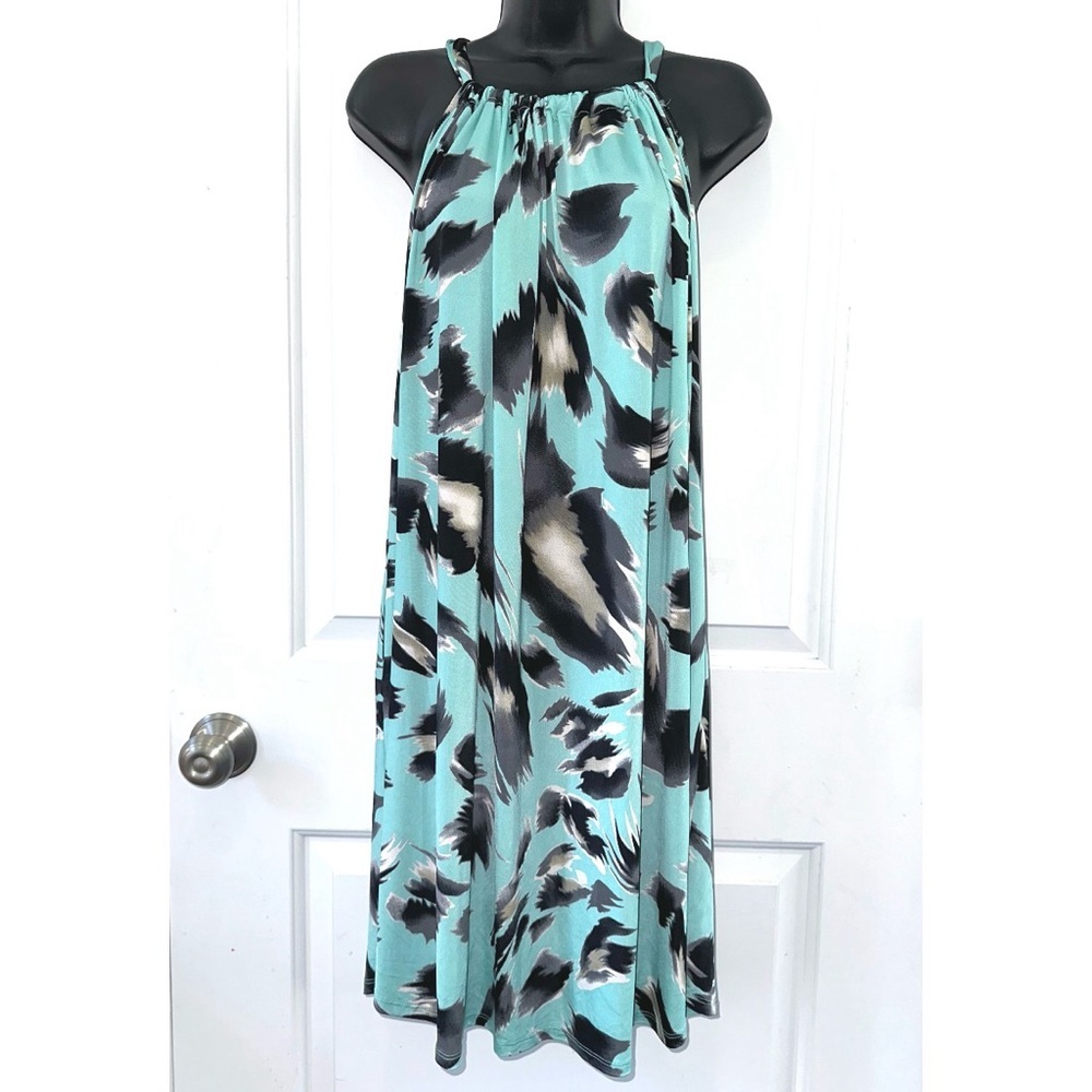 Sew in Love Blue Leopard printed dress